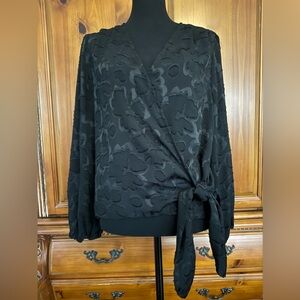 Madewell long sleeve blouse tie front